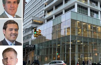 CBRE's Gary Trock, Daniel Kaplan and Justin Arzi, and 200 East 59th Street.