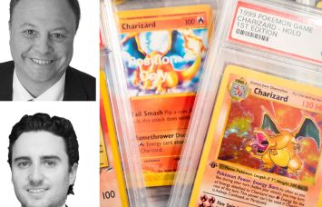 Newmark's Jason Pruger and Jason Stein, and a pile of Pokemon cards.
