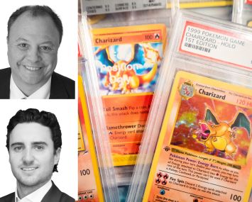Newmark's Jason Pruger and Jason Stein, and a pile of Pokemon cards.