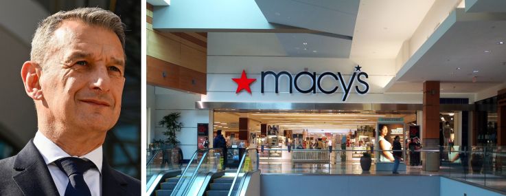 Unibail-Rodamco-Westfield CEO Jean-Marie Tritant and the interior of Westfield Wheaton Mall, Wheaton, Md.