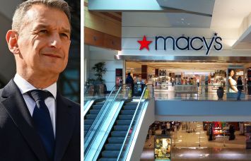 Unibail-Rodamco-Westfield CEO Jean-Marie Tritant and the interior of Westfield Wheaton Mall, Wheaton, Md.