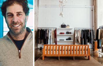 Two Trees' Jed Walentas and the L'Ensemble store at 99 Water Street, Brooklyn.
