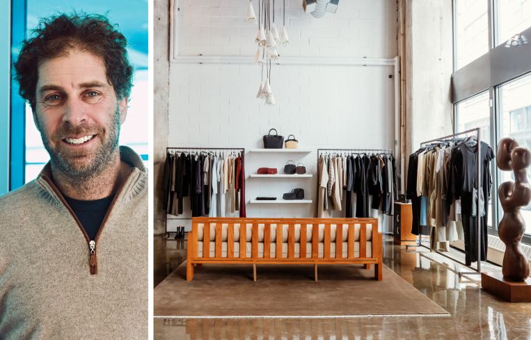 Two Trees' Jed Walentas and the L'Ensemble store at 99 Water Street, Brooklyn.