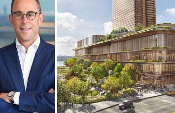 Related Companies CEO Jeff Blau and a rendering of the Hudson Yards West project.