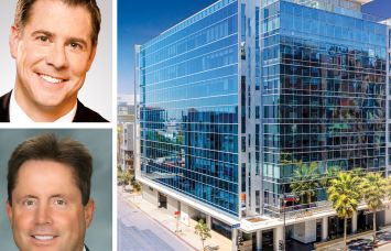 Kingsbarn Realty Capital's Jeff Pori, Newmark's Kevin Shannon and 1601 Vine Street, Los Angeles.