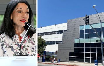 UCLA Health president Johnese Spisso and 2825 Santa Monica Boulevard.