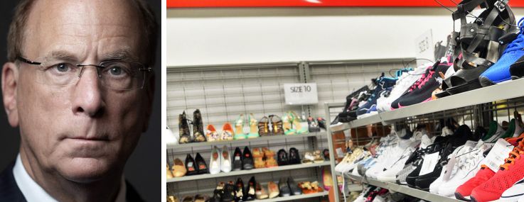 Blackrock CEO Larry Fink and a Burlington store.