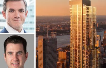 Michael Gontar of Intervest Capital Partners, Perry Katz of Affinius Capital, and a rendering of 986 Sixth Avenue.