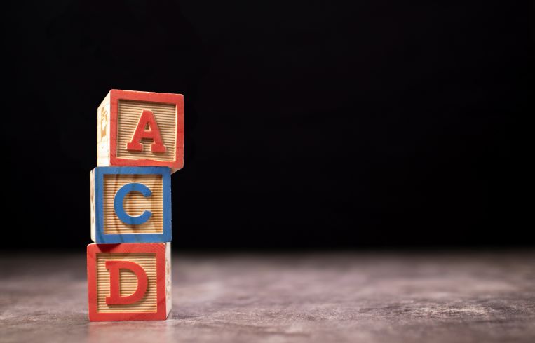 Three blocks labeled A, C and D stacked on each other.