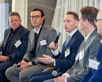 Peter Zuk speaks at the Commercial Observer National Industrial Forum.