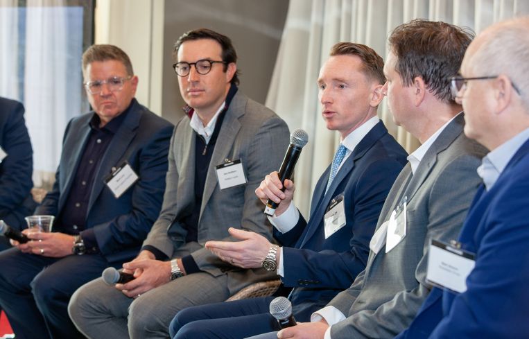 Peter Zuk speaks at the Commercial Observer National Industrial Forum.