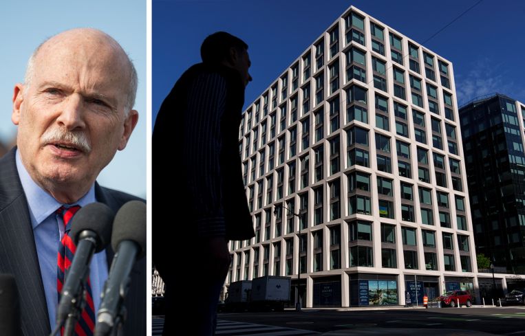 D.C. Council Chairman Phil Mendelson and apartment buildings in Washington, D.C.