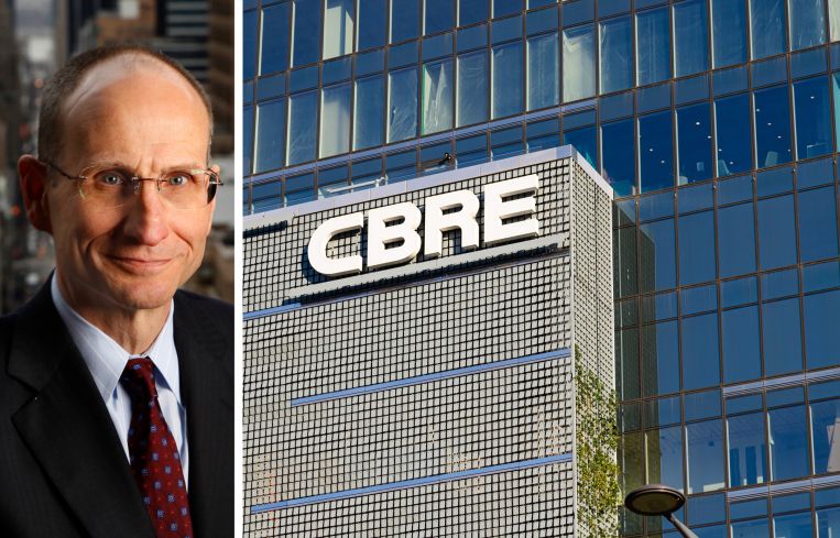 Robert Sulentic, CEO of CBRE, and a CBRE office building.
