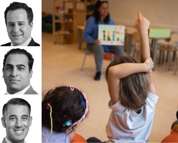 Newmark's Ross-Berkowitz, Ravi-Idani and Aric-Trakhtenberg, and a pre-school classroom.