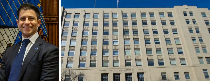 GSA Administrator Stephen Elhikian and 301 Seventh Street SW, Washington, D.C.