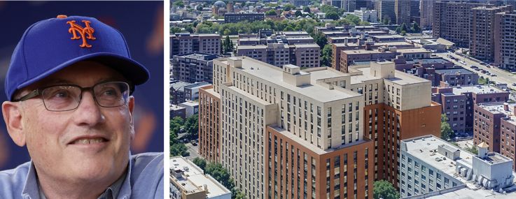 Mets owner Steve Cohen, Hard Rock International's Jim Allen, and a rendering of housing to be built with Slate Property Group.