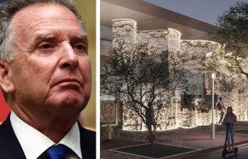 U.S. Middle East envoy Steve Witkoff and a rendering of Ink Entertainment's proposed supper club.