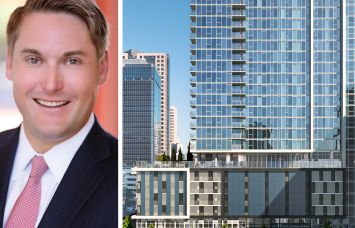 Affinius Capital managing director Tom Burns and 800 Broadway, San Diego.