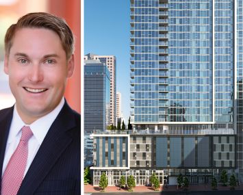 Affinius Capital managing director Tom Burns and 800 Broadway, San Diego.