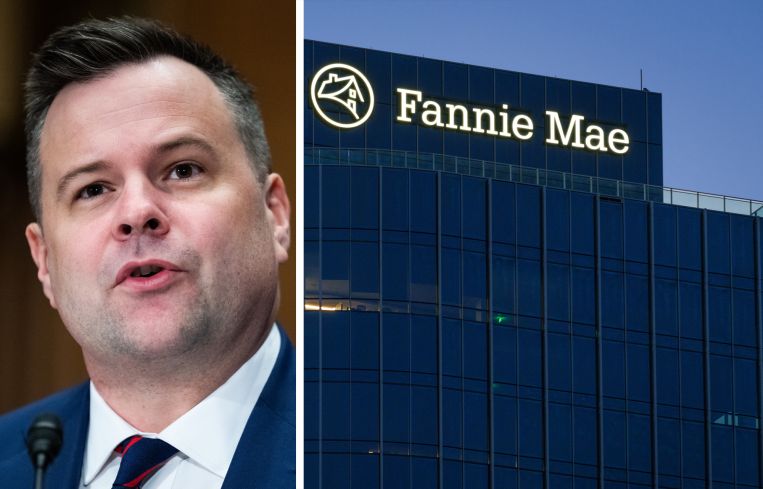 William Pulte, director of the Federal Housing Finance Agency, and a Fannie Mae office building.