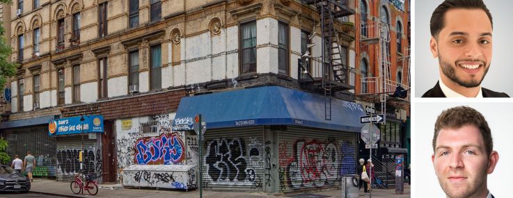 37 Orchard Street and Meridian Capital Group's James Famularo, Morgan Ben Moshe and Jacob Mayer.