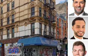 37 Orchard Street and Meridian Capital Group's James Famularo, Morgan Ben Moshe and Jacob Mayer.