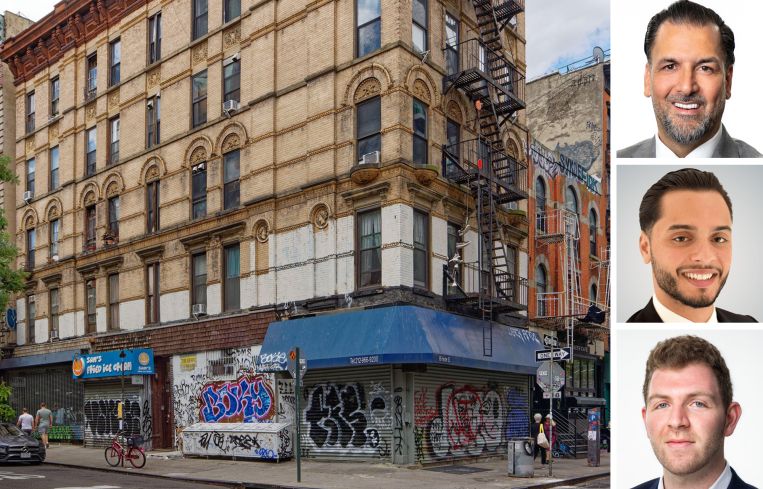 37 Orchard Street and Meridian Capital Group's James Famularo, Morgan Ben Moshe and Jacob Mayer.