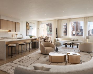 The great room of the penthouse in the Armoire residences.
