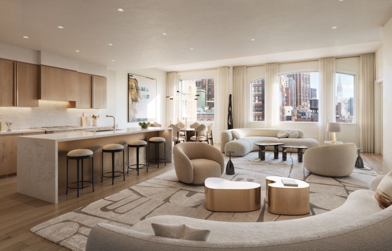 The great room of the penthouse in the Armoire residences.