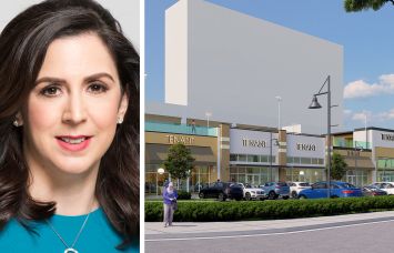 Codina Partners CEO Ana-Marie Codina Barlick and a rendering of Downtown Doral.