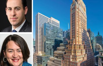 The Feil Organization's Andrew Wiener, NWSL's Lauren Lopez, and 551 Fifth Avenue.