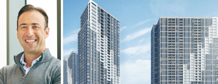 Arnaud Karsenti, managing principal at 13th Floor Investments, and a rendering of Link at Douglas.