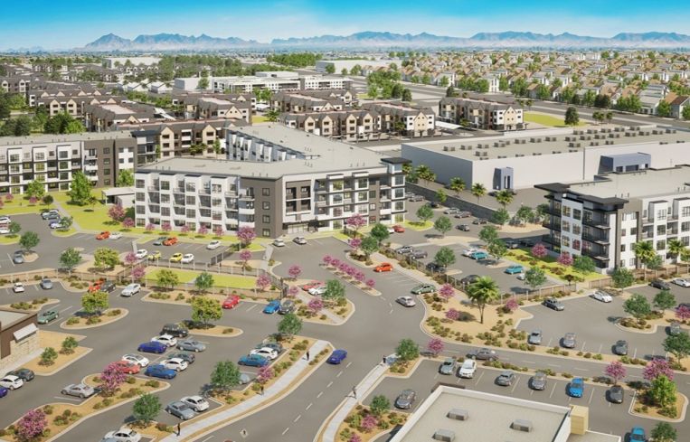 Rendering of The Parker on Higley, a 261-unit multifamily development in Gilbert, Ariz.