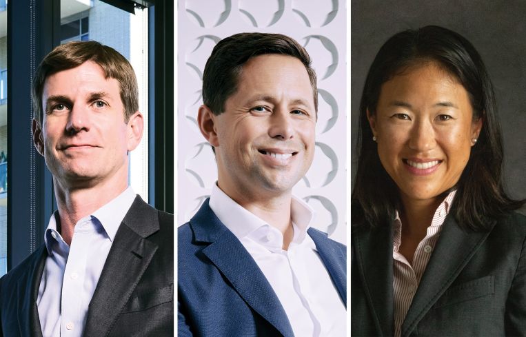 Invesco's Bert Crouch, Charlie Rose, and Teresa Zien.