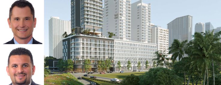 Linkvest Capital Camilo Niño, Ricardo Uribe and Alen Hernandez, and a rendering of Smart Brickell Luxe.