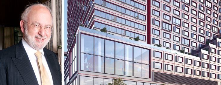 David Bistricer of Clipper Equity and a rendering of 1800 Park Avenue.