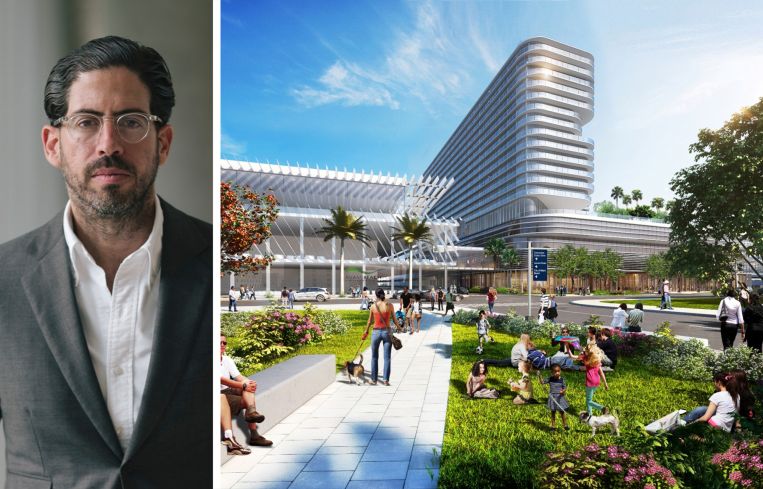 David Martin of Terra and a rendering of Grand Hyatt Miami Beach.