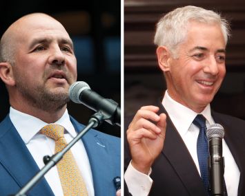 Howard Hughes Holdings CEO David O’Reilly and Pershing Square Chairman and CEO Bill Ackman.