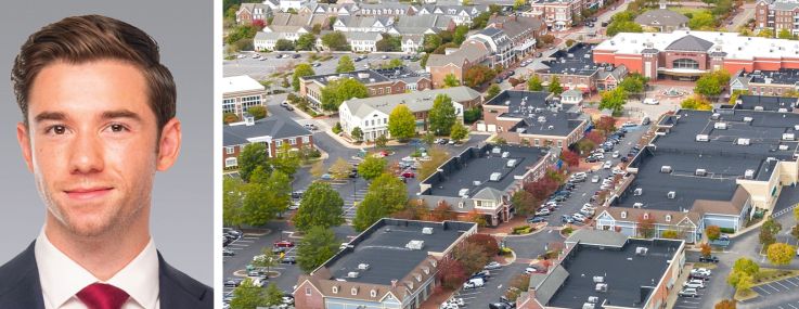 Colliers' Dylan Kane and Zach Redding, and New Town Shops on Main in Williamsburg, Va.