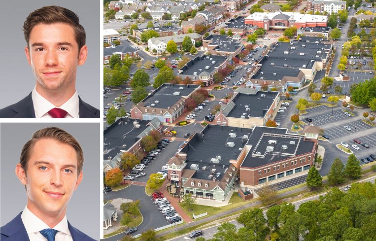 Colliers' Dylan Kane and Zach Redding, and New Town Shops on Main in Williamsburg, Va.