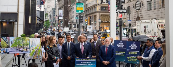 Mayor Eric Adams announces that total investments of over $400 million redesign Fifth Avenue.