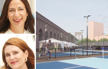 CityPickle co-Founders Erica Desai and Mary Cannon, and a rendering of the CityPickle Brooklyn Bridge complex.