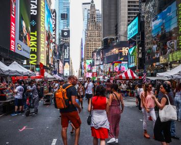 People in Times Square.