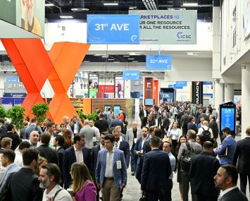 Crowds navigate ICSC Las Vegas 2025.