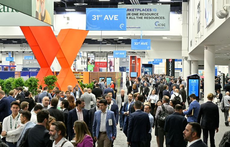 Crowds navigate ICSC Las Vegas 2025.