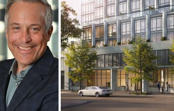 Isaac Henderson of Rockefeller Group and a rendering of The Dupont at 16 Dupont Street, Brooklyn.