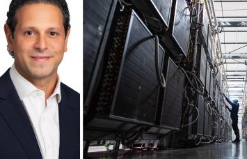 Marc Zahr of Blue Owl Capital and an operator working in a data center.
