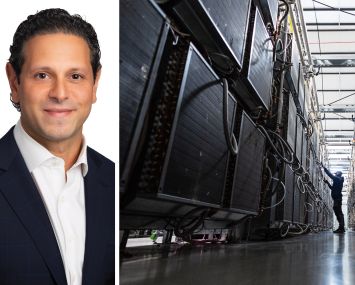 Marc Zahr of Blue Owl Capital and an operator working in a data center.