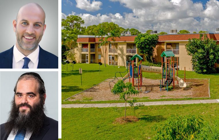 YMP Real Estate Management Moshe Popack, Meridian's David Hayum and Palo Verde Apartments in West Palm Beach, Fla.