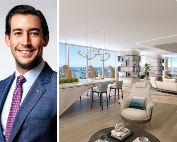 Related Group's Nick Pérez and a rendering of Andare Residences Design by Pininfarina.